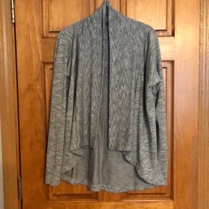Athleta Cascading Open Front Gray Wrap Cardigan Sweater 
Size XS